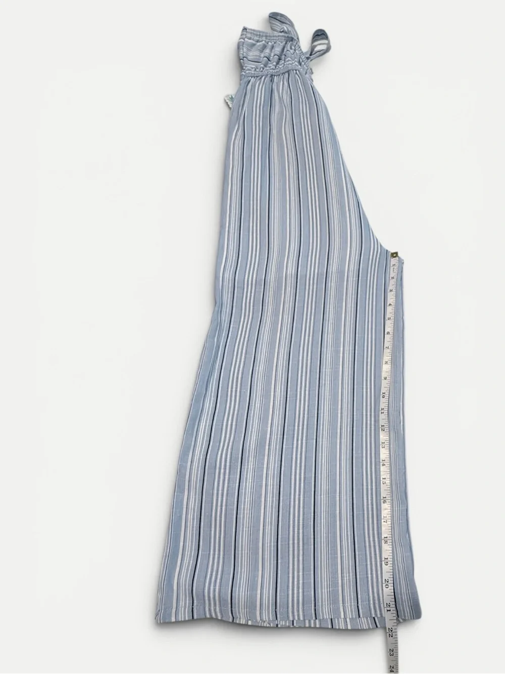 BTween Girls Blue Striped Wide-Leg Jumpsuit Size 7 Adjustable Straps NWT